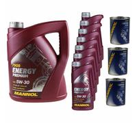 12L Olio Motore MANNOL Energy Premium 5W-30 3x MANNOL Flush Motore ADDITIV