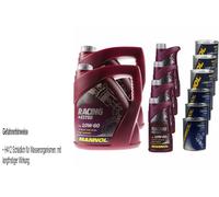 12L Olio Motore MANNOL Racing+Ester 10W-60 3xLeak-Stop+Flush Motore