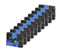 12mm 5/10pk 231 etichetta nastro compatibile con TZE-231 TZE231 221 241 335 PTH110 Etichetta stampante(Black on Blue-10PK)