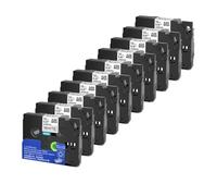 12mm 5/10pk 231 etichetta nastro compatibile con TZE-231 TZE231 221 241 335 PTH110 Etichetta stampante(Black on White-10PK)