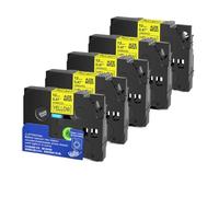 12mm 5/10pk 231 etichetta nastro compatibile con TZE-231 TZE231 221 241 335 PTH110 Etichetta stampante(Black on Yellow-5PK)