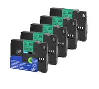 12mm 5/10pk 231 etichetta nastro compatibile con TZE-231 TZE231 221 241 335 PTH110 Etichetta stampante(Black on Green-5PK)