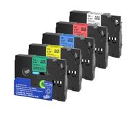 12mm 5/10pk 231 etichetta nastro compatibile con TZE-231 TZE231 221 241 335 PTH110 Etichetta stampante(Mixed Colors-5PK)