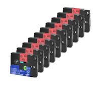 12mm 5/10pk 231 etichetta nastro compatibile con TZE-231 TZE231 221 241 335 PTH110 Etichetta stampante(Black on Red-10PK)