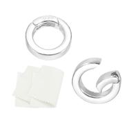 12mm 925 Sterling Silver Spring Gate Rings, 2Pcs Plat Round Clasps, Silver Tone