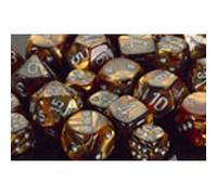 12mm d6 Dice Block: Lustrous Gold with Silver