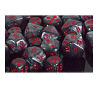 12mm d6 Dice Block: Velvet Black with Red