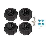 12mm Hex RC Wheels and Tires Set 4PCS High Grip Durable Rubber Tires with Plastic Wheel Hub for 144001 144010 144011 124016 124017 124018 124019 124007 124008 124010 Black 80mm