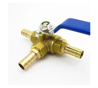 12mm Hose Barb Full Port T-Port Three Way Brass Ball Valve Connector