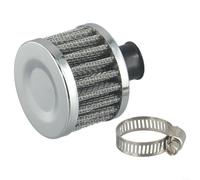 12mm Round Crankcase Breather Air Filter Metal(Silver) | High capacity airflow, low resistance design, metal construction, fits 12mm crankcase vent