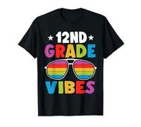 12nd Grade Back To School Sunglasses Vibes Retro First Day Maglietta