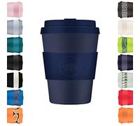 12oz 350ml Ecoffee Cup Riutilizzabile Eco-Friendly 100% a base vegetale tazza di caffè con coperchio e manica in silicone - Tazza da viaggio senza melamina, Dark Energy