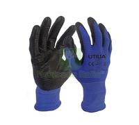 12PAIA GUANTI IN NYLON NITRILE COL. BLU NERO TG. 9: