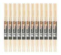 12Pair 5A/7A Bacchette Per Batteria Confortevole Impugnatura Della Mano Bacchette Antiscivolo Leggero In Legno D'acero Per Batterista Principiante