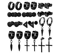 12Pair Piccoli Orecchini A Cerchio Per Orecchini Pendenti Set Moda Huggie Orecchini Piercing Gioielli Per Il Partito Compleanno Orecchini In Acciaio Inox Set Penzolare Uomini Cerchi Per Le Donne