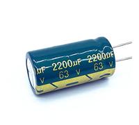 12pcs ad alta frequenza a bassa impedenza 63V 2200UF condensatore elettrolitico in alluminio Size18 * 35mm 2200UF 63V Elementi di accumulo di energia