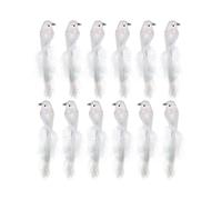 12pcs Artificial Pigeon Birds Fake Doves Simulation Feather Pigeon Christmas Tree Wedding Party Ornaments Home Living Room Decor