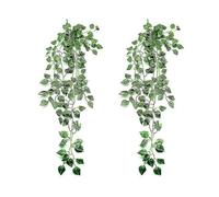 12pcs Artificial Wall Hanging Green Sweet Potato Leaf Vines Wedding Garden Decor - Green