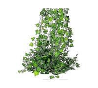 12pcs Artificial Wall Hanging Green Sweet Potato Leaf Vines Wedding Garden Decor - Green
