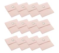 12Pcs Borsellini Gioielli Velluto 3x3 Pollici con Bottone per Anelli Rosa