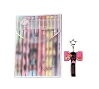 12pcs BPPenne Cancellabili Penna kp&op Nero Regali per BP Penne Kawaii Include 1 portachiavi Regalo Festa Bambini per Scuola Elementare Adulti Studenti Scuola Ufficio