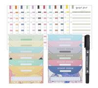 12pcs Budget Foglio Budget Ricarica Carta 6 fori Punzonatura Fogli Budget Con 12 Busta E Pennarello