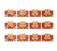12pcs Buste rosse creative 2022 Capodanno cinese Tasche dei soldi Pacchetti