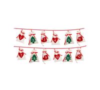 12Pcs Calendar Christmas Wreath Hanging Avvento Calendar New Year Gift Bag