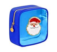 12PCS Christmas Makeup Bag Mini Clear Preppy Patch Zipper Pouch Small Holiday Cosmetic Travel Toiletry Purse