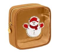 12PCS Christmas Makeup Bag Mini Clear Preppy Patch Zipper Pouch Small Holiday Cosmetic Travel Toiletry Purse
