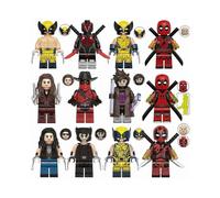 12pcs Collectible Superhero Deadpool Minifigures Wolverine Gambit Action Figures Building Blocks Toys