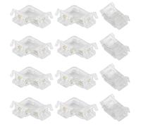 12PCS Connettori Strisce L ed COB 8 mm 2 Pin, 8 Connettori Angolari a Forma di L e 4 Diritti Senza Spazi, Connettore Striscia Led 12V/24V, Facili da Installare e Riutilizzabili