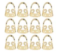 12Pcs Ditali in Acciaio Inossidabile Regolabili per Chitarra, Banjo e Ukulele, Plettri Resistente e Leggeri per Pratica a Lungo Termine, Adatti a Tutte le Dimensioni delle Dita (Oro)