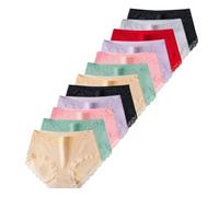 12Pcs Donne Mutandine di Cotone Lingerie Femminile Biancheria Intima di Cotone Comode Signore Del Merletto Delle Ragazze Slip, 12 pezzi2, L