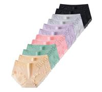 12Pcs Donne Mutandine di Cotone Lingerie Femminile Biancheria Intima di Cotone Comode Signore Del Merletto Delle Ragazze Slip, 12 pezzi 1, XXL