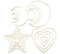 12Pcs Dream Catcher Rings Star Moon Heart Macrame Hoop Ring Accessori fai da te