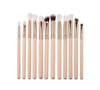 12Pcs Eye Makeup Brush Set Professionale Spazzole Occhi Blender Eyebroweyeliner Evidenziatore Pennello Importante Correttore Pennello Cosmetico Strumento Beige Trattamento intelligente