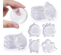 12pcs Fermaporta Maniglia a Muro, fermaporta in silicone trasparente con motivi animali,modanature autoadesive per pareti, finestre, frigoriferi, armadietti, Pavimento e Mobili