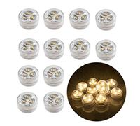 12pcs Flameless Candele Della lLe luci submergibili del LED ha le luci subacquee impermeabili funzionato la data di nascita per Vaso Feste Vasca Matrimoni Calda Bianca