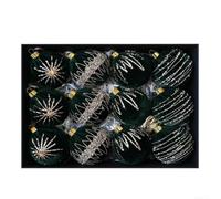 12Pcs Flocked Christmas Ornaments 8cm per velvet Balls 12Pcs(Dark Green) | Soft flocked texture, elegant warm look, 8cm diameter, set of 12, cozy holiday vibe
