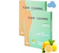 12pcs Floor Cleaner Tablets Hard Floor Cleaner Tablets, High Shine & Deep Clean, Suitable for Tile, Vinyl, Hardwood, Fresh Lemon Scent(2pcs)