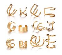 12pcs Foglie del Polsino Dell'orecchio Oro Non-Piercing Clip Dell'orecchio Falso Orecchini della Cartilagine Clip per Le Donne Orecchini Trend Paty Regalo E0217 Durability