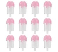 12Pcs Ice Cream Shape Candy Box DIY Plastic Ice Pop Maker Candy Case Container for Wedding Party Supplies Kids Adult Teens (Pink)