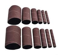 12pcs Kit di manicotti abrasivi 4 5 "Lunghezza 80 120 Carta Grana per la Lucidatura Vari Metalli Plastiche Legno Giada Adatto Oscillante Levigatrici