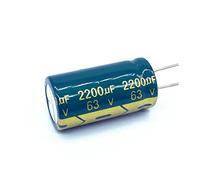 12pcs/lot high frequency low impedance 63V 2200UF aluminum electrolytic capacitor size 18 * 35 2200UF 63V 20% AUOQKQUT