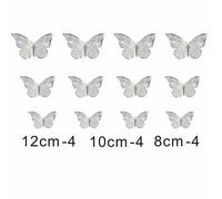 12pcs Metallo Consistenza Oro/Argento Colore Artificiale Farfalla Torta Top Da