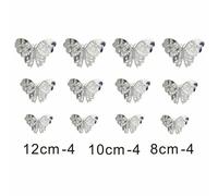 12pcs Metallo Consistenza Oro/Argento Colore Artificiale Farfalla Torta Top Da