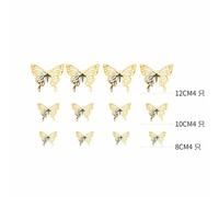12pcs Metallo Consistenza Oro/Argento Colore Artificiale Farfalla Torta Top Da