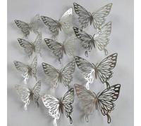 12pcs Metallo Consistenza Oro/Argento Colore Artificiale Farfalla Torta Top Da