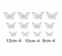 12pcs Metallo Consistenza Oro/Argento Colore Artificiale Farfalla Torta Top Da